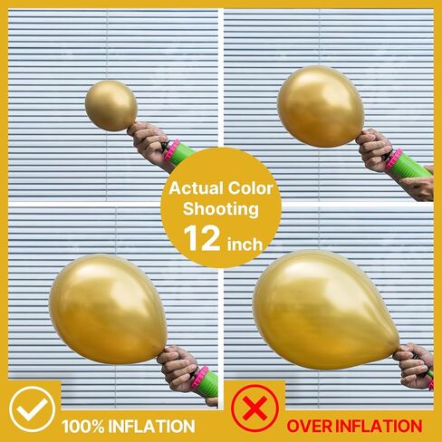 PartyWoo Metallic Gold Balloons 145pcs Chrome Gold Balloons Different Sizes in Kuwait