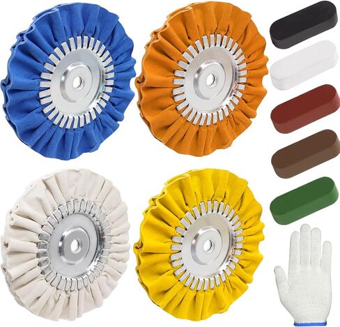 Tnisesm 10Pcs Buffing Wheel Kits,Polishing Wheels Buffing Pads for Drill for Metal Aluminum,Stainless Steel, Chrome, Jewelry, Wood, Plastic, Ceramic, Glass,etc in Kuwait