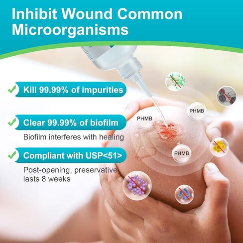 Dimora Skin and Wound Cleanser, OTC First Aid Antiseptic Cleanser,Moistening Absorbent Antibacterial Wound Dressings for Cuts, Abrasions, Lacerations, Burns, Skin Cleansing and Rinsing -8oz / 237mL in Saudi Arabia