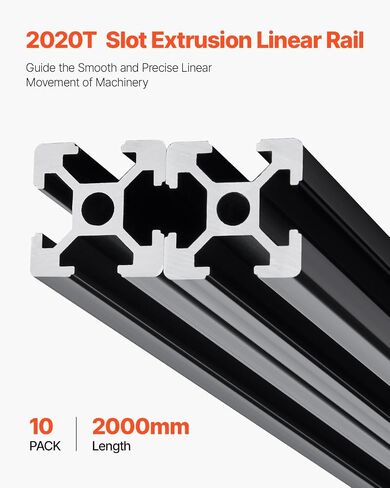 Vevor 5pcs 78.7 in (2000mm) t slot 2040 profile mostrusion الألومنيوم ، السكك الحديدية الخطية الأوروبية القياسية الأنودي ، السكك الحديدية المصنوعة من الألومنيوم العالي القوة للطابعة ثلاثية الأبعاد ، CNC Machine DIY ، نقش بالليزر ، أسود ، أسود in Saudi Arabia