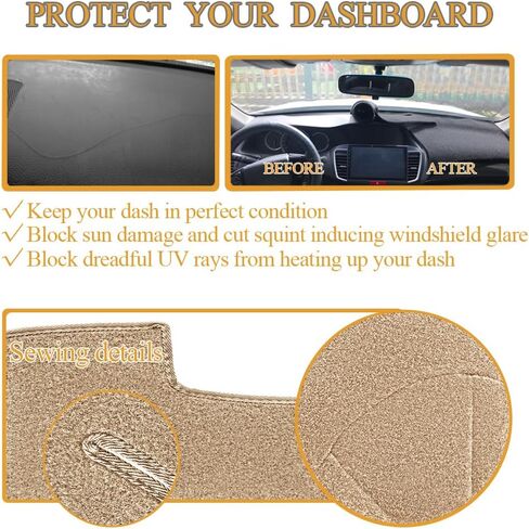 Dash Cover Mat Custom Fit for Toyota Corolla Dashboard Cover Pad Cap Carpet Protector J255 (Black) in Kuwait