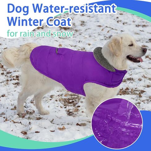 MIGOHI Warm Dog Winter Coat with Leash Hole and Furry Collar,Red,3XL in Saudi Arabia
