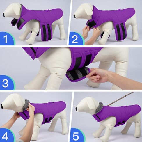 MIGOHI Warm Dog Winter Coat with Leash Hole and Furry Collar,Red,3XL in Saudi Arabia