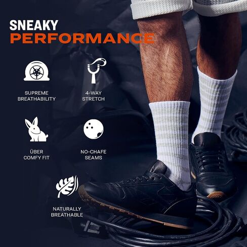 Pair of Thieves BOWO Dry Cushion Crew Socks – 6 Pack White/Black – Moisture-Wicking, Breathable, and Durable Socks for Comfort and Performance in Saudi Arabia