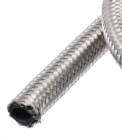 X AUTOHAUX 8ft 4AN Fuel Hose AN4 Universal Car Braided Stainless Steel CPE Oil Fuel Gas Line Hose Silver Tone in Saudi Arabia