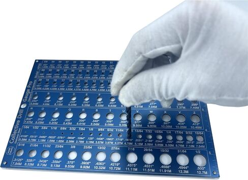 الفولاذ المقاوم للصدأ متري القياس القياس القياس PRO | مقياس بتة 126 ثقب من 1.0 إلى 13 مم ، بزيادات 0.1 ملم | دقة 0.0008 '' (0.02 مم) | PVD الأزرق مع الليزر in Kuwait