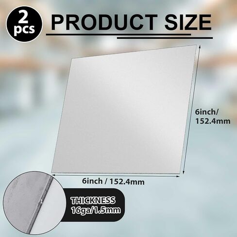 2 Pcs 16 x 12 Inch Mild Steel Sheet Cold Rolled 16 Gauge Metal Plate Weldable Metal Sheets for Professional Industrial DIY Use, Clean Surface Easy to Weld in Saudi Arabia