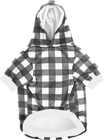 Plaid Dog Sweaters Hoodies Sweatshirts for Dogs Cats, Warm and Soft Cold Weater Coats for Christmas (Blue, Medium) in Saudi Arabia