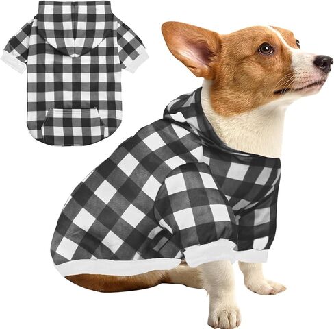 Plaid Dog Sweaters Hoodies Sweatshirts for Dogs Cats, Warm and Soft Cold Weater Coats for Christmas (Blue, Medium) in Saudi Arabia