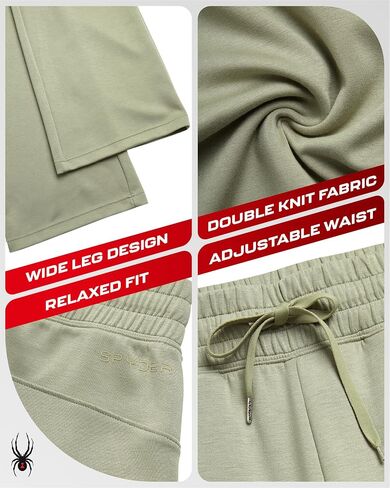 Spyder Women's Wide Leg Pants - Cozy Harmony Soft Scuba Double Knit Casual Sweatpants with Drawstring Waistband (Sizes: S-XL) in Saudi Arabia