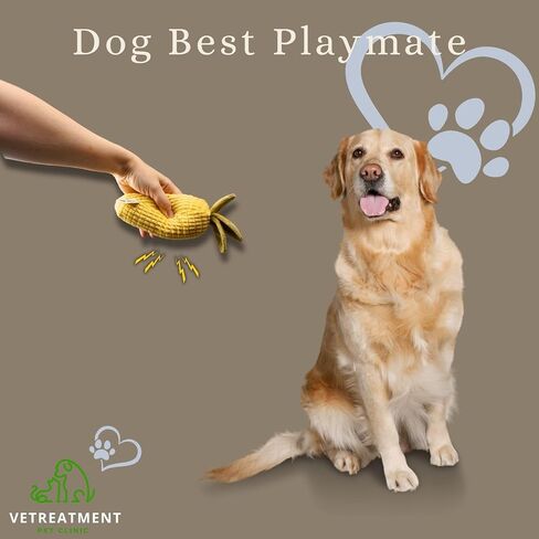 Dog Comfy Plush Toy with Squeaker for Indoor Play Teeth Cleaning Chewing Cuddle Cozy Self-Entertainment (Banana) in Kuwait