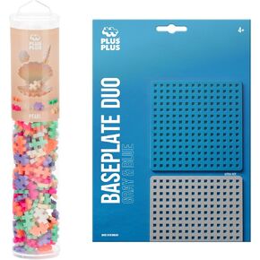 PLUS PLUS 240 Piece Interlocking Building Blocks for Kids, Open Ended Connecting Toys, STEM Bin Mini Manipulatives - Basic Mix Play Tube & Baseplate in Kuwait