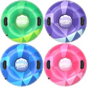 3Pack Snow Tubes, Snow Sled for Kids and Adults, Cold-Resistant Inflatable Snow Tube, Thickened Heavy Duty Sleds for Winter with Handles, Snow Toys, Snow Sleds for Family Activities Outdoor Fun in Kuwait