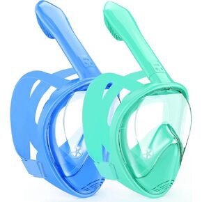 Kids Snorkel Mask Full Face, Snorkeling Gear for Kids 2-14 with Camera Mount, 180 Degree Panoramic View Snorkeling Set Anti-Fog Anti-Leak in Kuwait