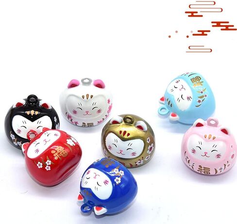 For Crafts Beckoning Cat Keychain Cat Beads for Charm Japanese Lucky Bells Good Luck Bell Craft Bells in Saudi Arabia