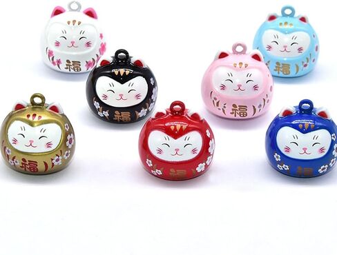 For Crafts Beckoning Cat Keychain Cat Beads for Charm Japanese Lucky Bells Good Luck Bell Craft Bells in Saudi Arabia