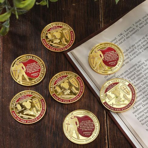 Nosiny 10 PCS Armor of God Coin Coin Coin Coin Metal Coin لمدرسة الكنيسة المسيحية (الأسلوب القديم) in Kuwait