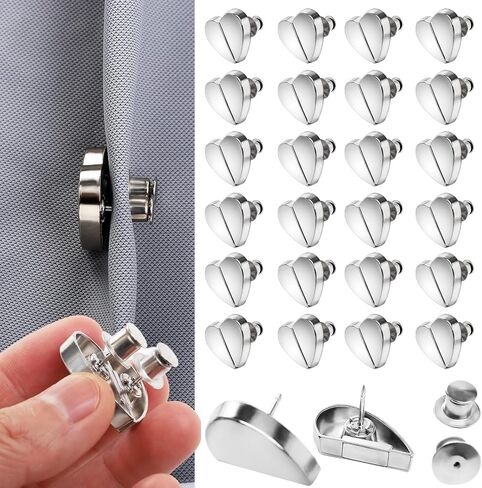 12 Pairs Magnetic Curtain Closure, Magnetic Curtain Clips for Indoor Outdoor Curtains to Prevent Light Leaking, Curtain Magnetic Clips for Home Bedroom Office Draperies in Saudi Arabia