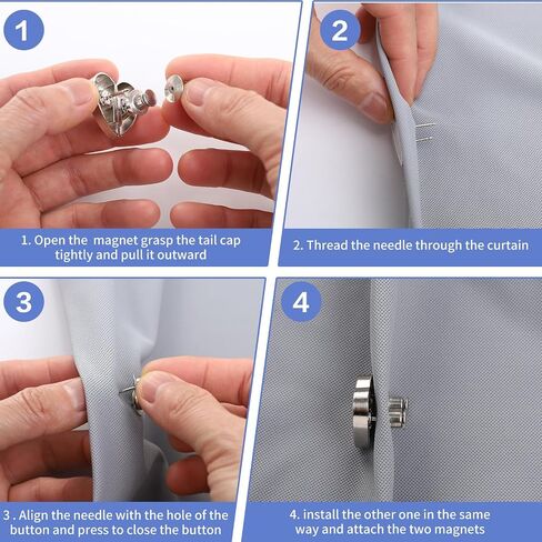 12 Pairs Magnetic Curtain Closure, Magnetic Curtain Clips for Indoor Outdoor Curtains to Prevent Light Leaking, Curtain Magnetic Clips for Home Bedroom Office Draperies in Saudi Arabia