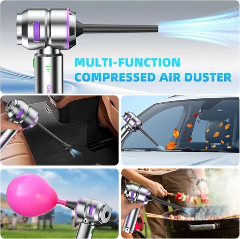 Car Vacuum Portable Cordless with 18000Pa Suction, 4 in 1 Air Duster & Mini Vacuum Cleaner High Power Foldable Rechargeable, Brushless Motor Airify Pro Handheld Vacuum for Car Home Office in Saudi Arabia