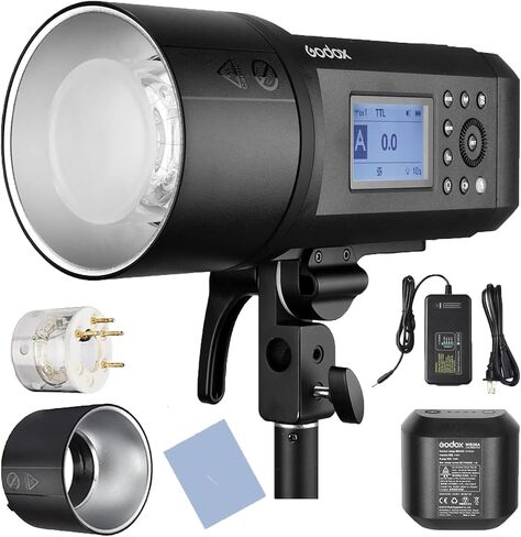 Godox AD600Pro II الكل في واحد ضوء فلاش خارجي 600 وات 2.4 جيجا بايت لاسلكي Speedlite TTL فلاش تلقائي 1/8000 ثانية HSS 0.01-0.09 ثانية وقت إعادة التدوير مع ضوء تشكيل ثنائي اللون 40 وات بطارية ليثيوم 2600 مللي أمبير في الساعة in Saudi Arabia