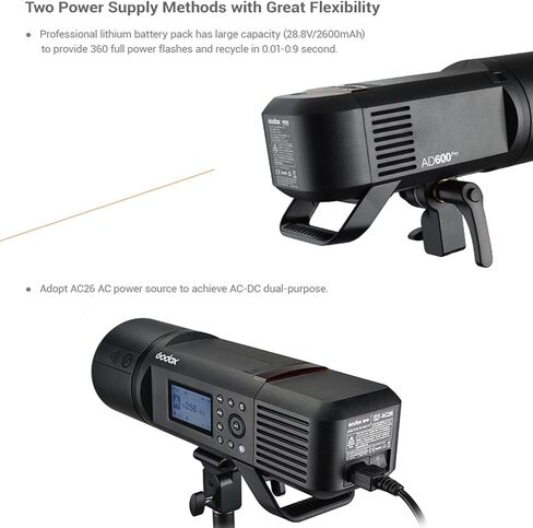 Godox AD600Pro II الكل في واحد ضوء فلاش خارجي 600 وات 2.4 جيجا بايت لاسلكي Speedlite TTL فلاش تلقائي 1/8000 ثانية HSS 0.01-0.09 ثانية وقت إعادة التدوير مع ضوء تشكيل ثنائي اللون 40 وات بطارية ليثيوم 2600 مللي أمبير في الساعة in Saudi Arabia