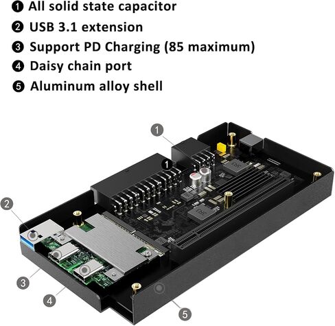 Aluminum External GPU Enclosure Compatible with Thunderbolt 3/4, USB4 Mini eGPU Dock Station Compatible with NVIDIA/AMD PCIe,Laptop Graphics Card Extension Bracket ATX Power Supply in Saudi Arabia