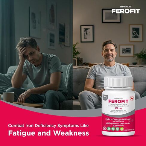 Ferofit - Ferrous Fumarate Tablets 300mg | 100mg of Elemental Iron | Prevent Iron Deficiency Anemia | Prevent Associated Tiredness & Fatigue in Saudi Arabia