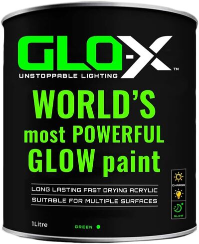 Blue Glow In The Dark Spray Paint (10.6 oz) Clear Spray Paint That Glows Neon Blue In The Dark - Light & Sun Activated - Glow In The Dark Paint for Fabric Stencil & Decorative Items - Acrylic Glow Paint in Kuwait