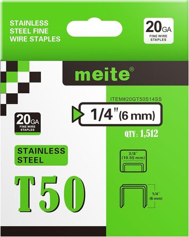 Meite T50 Staples Staples Marine ، 9/16 بوصة من المواد الغذائية الثقيلة للبندقية الأساسية - 1512 التهم ، 20 مقياس 3/8 بوصة التاج T50 من المواد الغامضة للمياه المالحة ، التطبيقات البحرية in Kuwait
