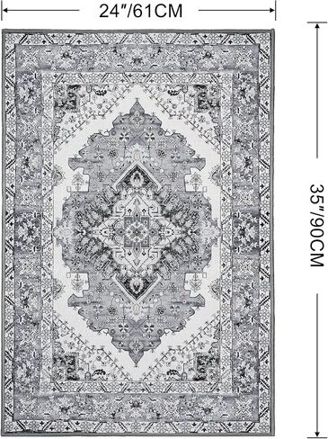 سجادة منطقة نوحاس 6x9 سجادة قابلة للغسل رمادية وأزرق سجاد كبير لغرفة المعيش in Kuwait