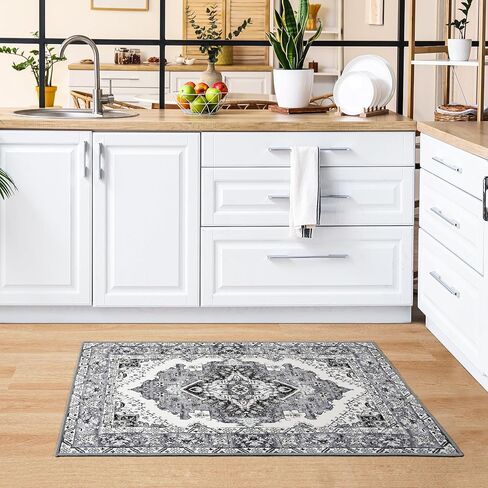 سجادة منطقة نوحاس 6x9 سجادة قابلة للغسل رمادية وأزرق سجاد كبير لغرفة المعيش in Kuwait