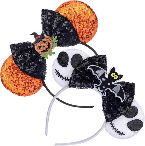 Sparkle Yellow Mouse Ears Headbands with Bow Rose Gold Classic Red for Women Birthday Parties Cosplay Accessories (Yellow rose) in Saudi Arabia