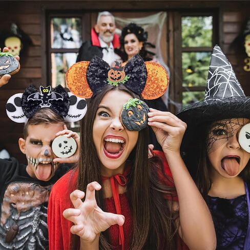 Sparkle Yellow Mouse Ears Headbands with Bow Rose Gold Classic Red for Women Birthday Parties Cosplay Accessories (Yellow rose) in Saudi Arabia