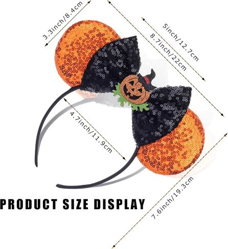 Sparkle Yellow Mouse Ears Headbands with Bow Rose Gold Classic Red for Women Birthday Parties Cosplay Accessories (Yellow rose) in Saudi Arabia