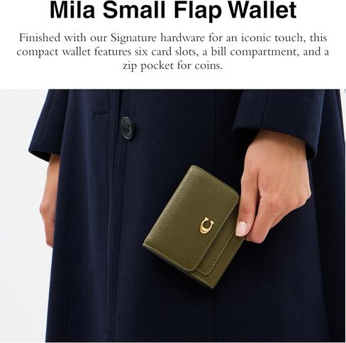 Coach Women's Mila Small Flap Wallet with Floral Print Accessory-Travel, LH/Chalk Multi in Saudi Arabia