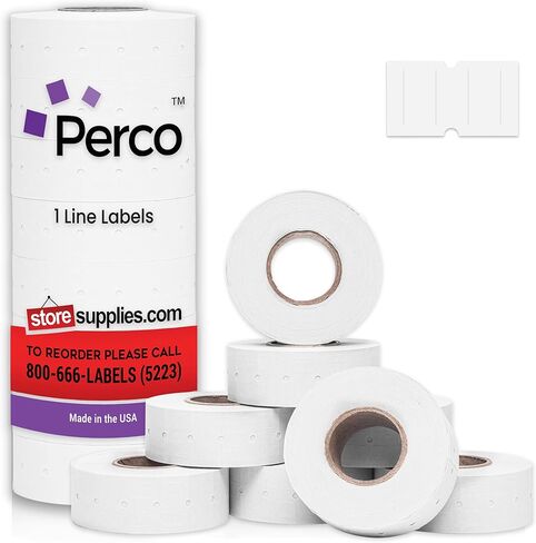 ملصقات خضراء من Perco 1 Line Fluorescent - 4 غلاف ، 32000 تسميات فارغة وتاريخ تسميات بندقية Perco 1 خط الأسعار ومستعاد التاريخ in Kuwait