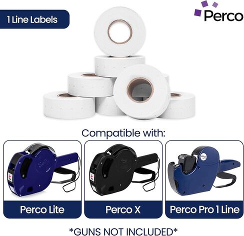 ملصقات خضراء من Perco 1 Line Fluorescent - 4 غلاف ، 32000 تسميات فارغة وتاريخ تسميات بندقية Perco 1 خط الأسعار ومستعاد التاريخ in Kuwait