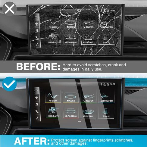 Karltys 2 Pack Screen Protector for Cadillac XT5 2017-2024 /XT6 2020-2024 8-Inch Touchscreen, 9H Tempered Glass Protector for Cadillac XT5 Accessories, Car Radio Screen Cover Anti Glare in Saudi Arabia