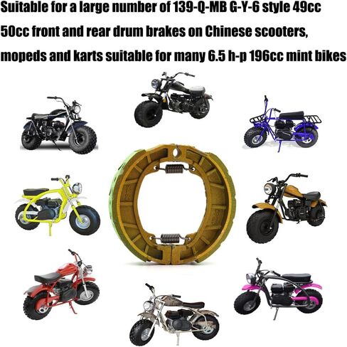Kucehiup CG125 Brake Drum Shoe Pad 2pcs Universal 105mm PAD Shoe for 6.5 Hp 196cc MB165 MB200 BT200X CT200U Motorsports Mini Bike CRF70 TaoTao GY6 49cc 50cc Scooter Moped ATV (Grey-green) in Kuwait