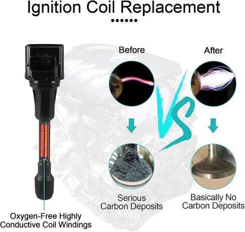 Set Of 4 Ignition Coil Pack & 9029 Spark Plug UF549 5C1753 C1696 L4 1.6L 1.8L 2.5L Compatible with 2007-2019 Nissan in Kuwait