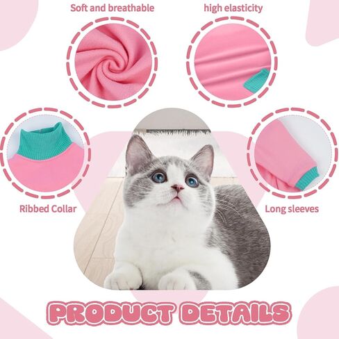 ملابس القطط ذات الشعر اللزج، بدلة احترافية لاستعادة القطط، تمنع تساقط ملابس القطط، ملابس القطط الناعمة، أزياء بيجامات القطط للقطط فقط، ملابس القطط للقطط بعد الجراحة، أنثى ذكر in Kuwait