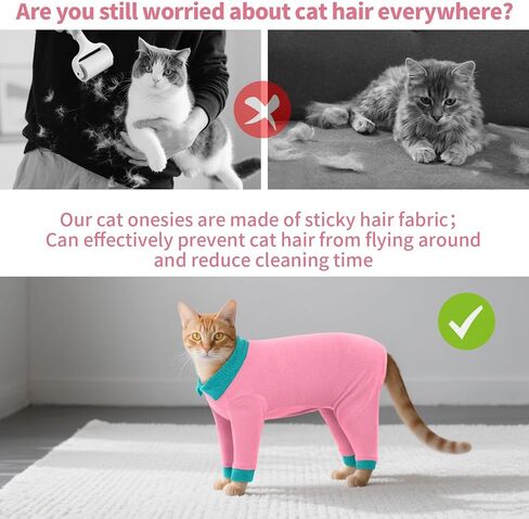 ملابس القطط ذات الشعر اللزج، بدلة احترافية لاستعادة القطط، تمنع تساقط ملابس القطط، ملابس القطط الناعمة، أزياء بيجامات القطط للقطط فقط، ملابس القطط للقطط بعد الجراحة، أنثى ذكر in Kuwait