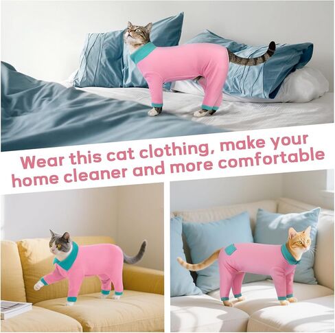 ملابس القطط ذات الشعر اللزج، بدلة احترافية لاستعادة القطط، تمنع تساقط ملابس القطط، ملابس القطط الناعمة، أزياء بيجامات القطط للقطط فقط، ملابس القطط للقطط بعد الجراحة، أنثى ذكر in Kuwait