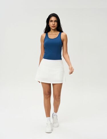 Ajisai Womens مزدوجة تصطف تجريب TOPS قمم سكوب الرقبة يوجا خزانات المحاصيل غير أكيمة صيف الصيف in Kuwait