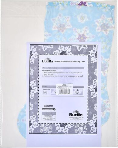 Bucilla Snowflakes Stocking Liner, 18" Pre-Sewn Insert Perfect for Holiday DIY Arts and Crafts Projects, 89673E in Kuwait