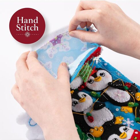 Bucilla Snowflakes Stocking Liner, 18" Pre-Sewn Insert Perfect for Holiday DIY Arts and Crafts Projects, 89673E in Kuwait