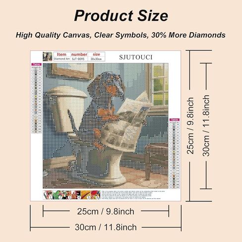 SJUTOUCI Dachshund Diamond Painting Kits for Adults, Dog Diamond Art Kits for Beginners, 5D DIY Diamond Dot Art, Full Drill Gem Craft for Home Decor 12x12 inch in Kuwait