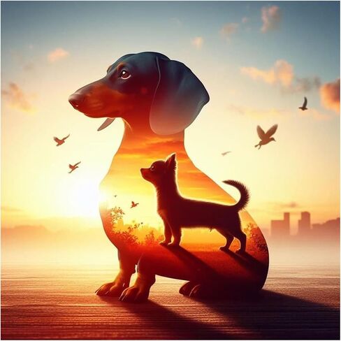 SJUTOUCI Dachshund Diamond Painting Kits for Adults, Dog Diamond Art Kits for Beginners, 5D DIY Diamond Dot Art, Full Drill Gem Craft for Home Decor 12x12 inch in Kuwait