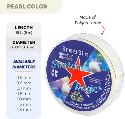 Stretch Magic Bead & Jewelry Cord .5mmX10m, Black 6 x 3.5 x 1 in Kuwait